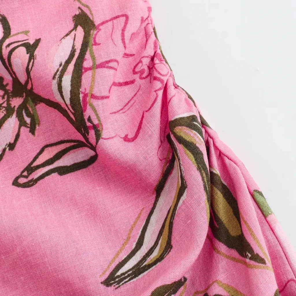 Vintage Mouwloze Rechte Zomerjurk met O-Hals voor Dames