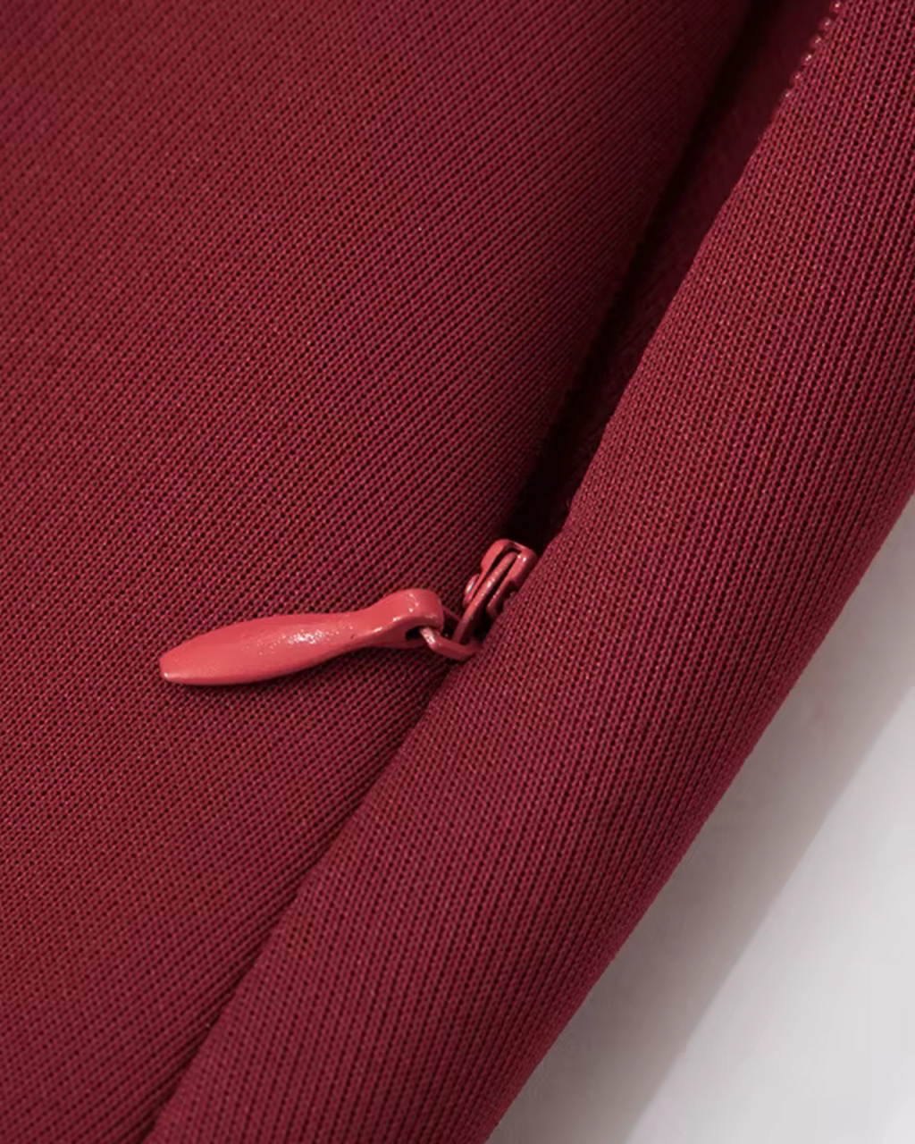 Bordeaux Rode Elegante Dames Jurkje met Doorzichtige Mouwen en Hals