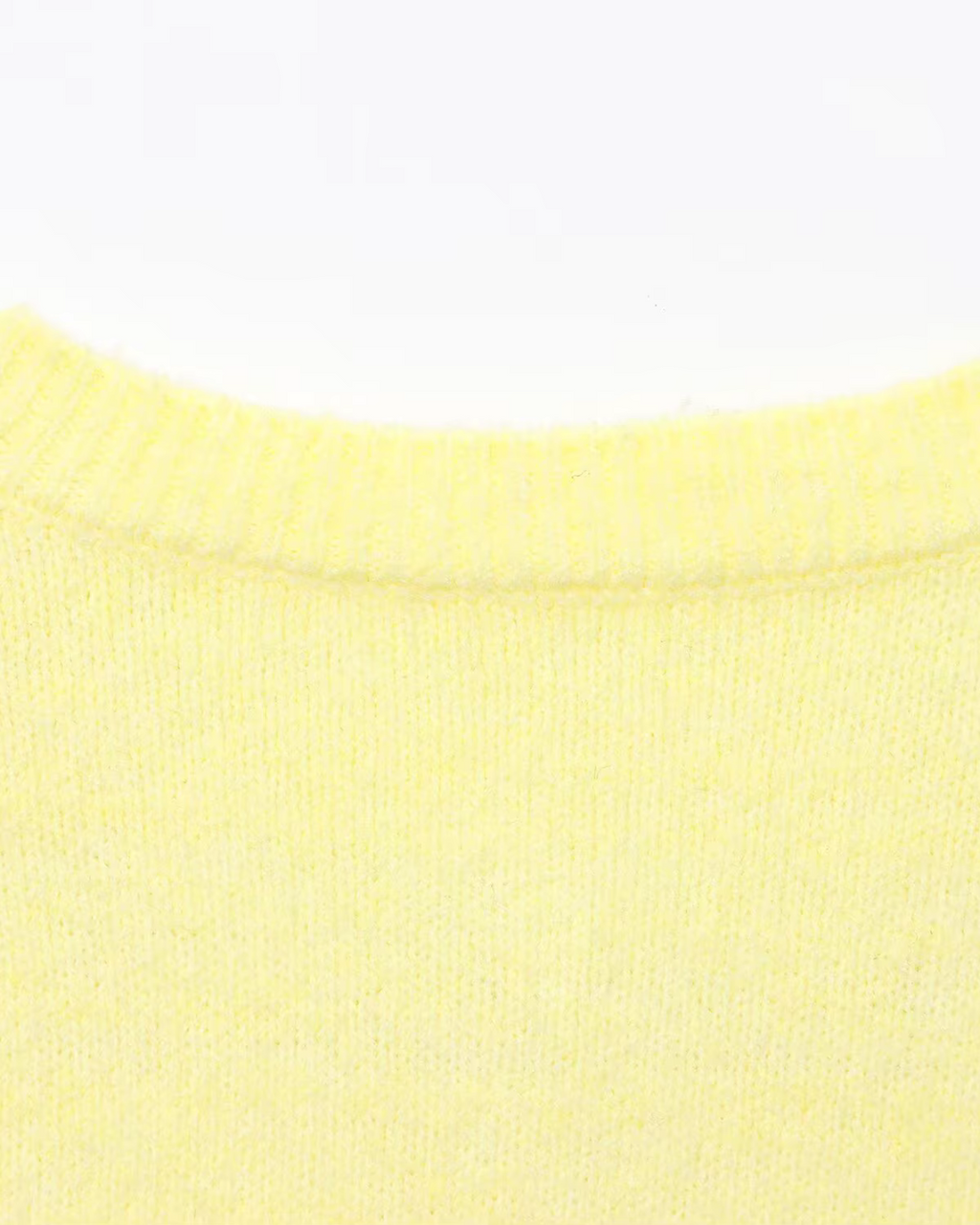 Elegant Geel Gebreid Vest met Lange Mouwen voor Dames