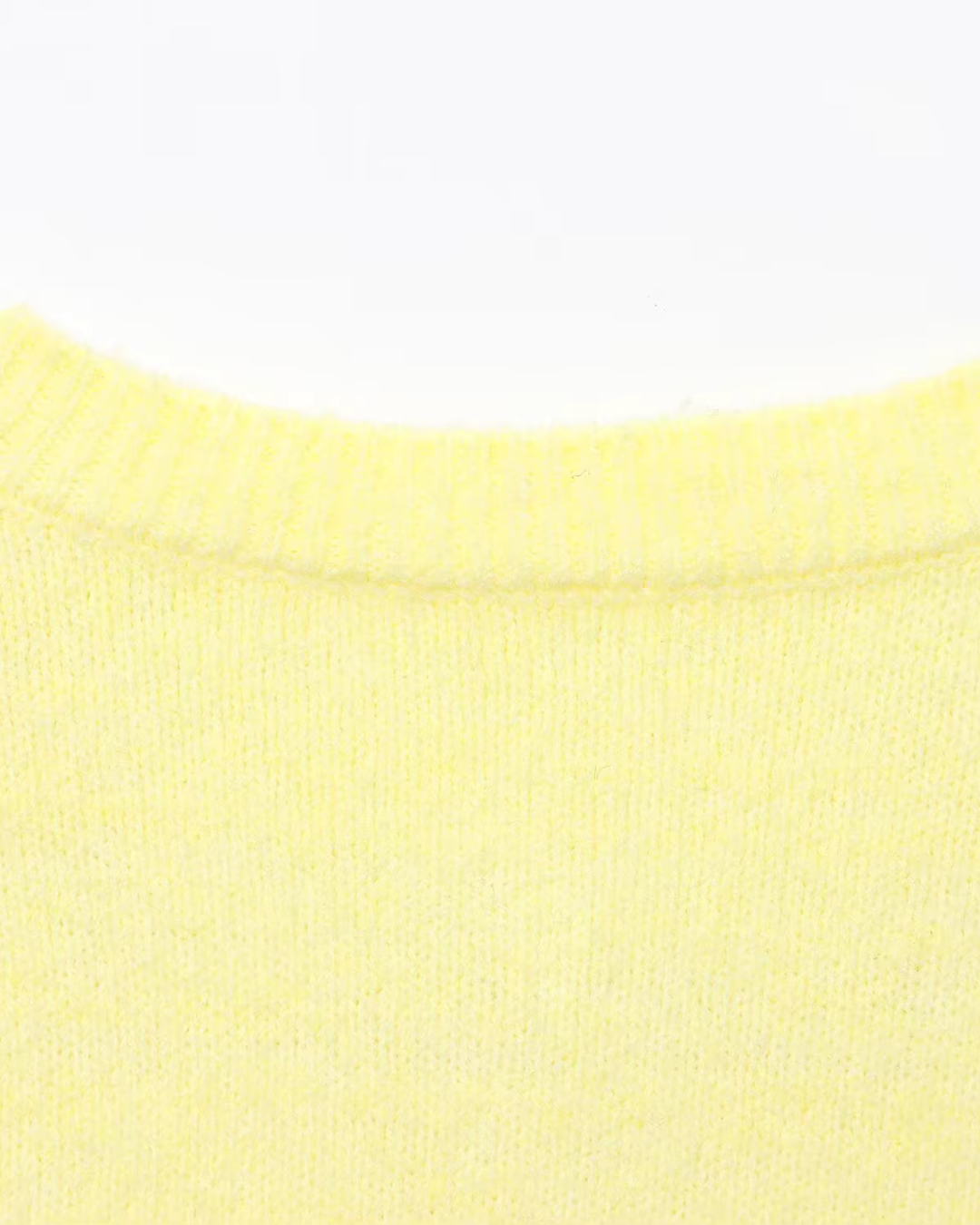 Elegant Geel Gebreid Vest met Lange Mouwen voor Dames