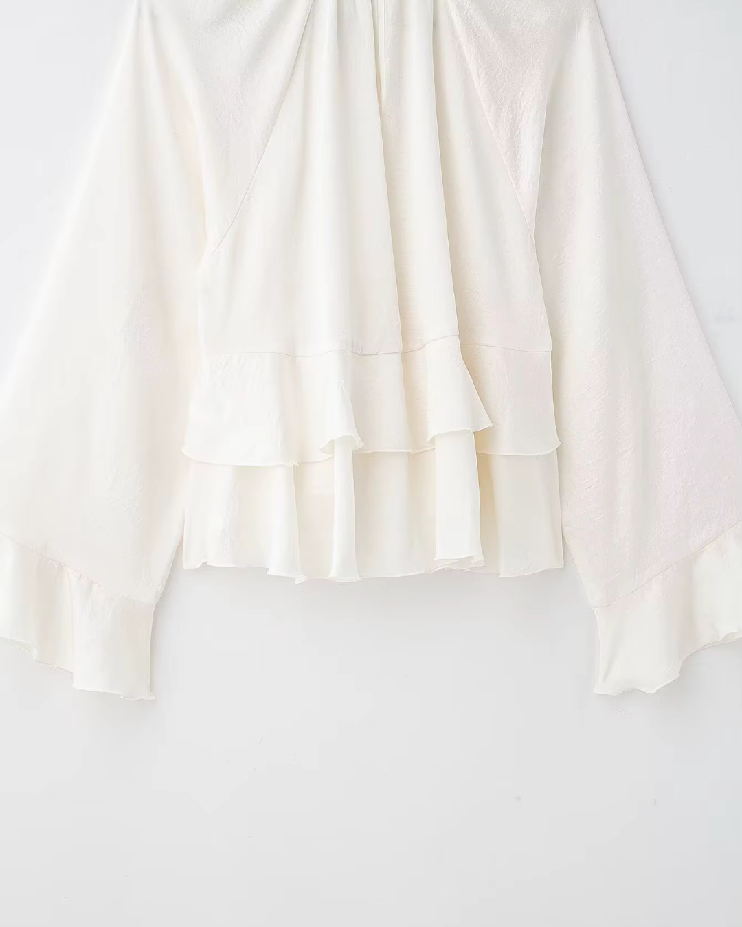 Effen Blouse met Knopen en Lange Mouwen voor Dames