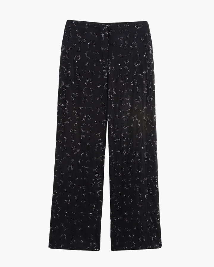 Chique Set met Pailletten Top en Wijde Broek voor Dames