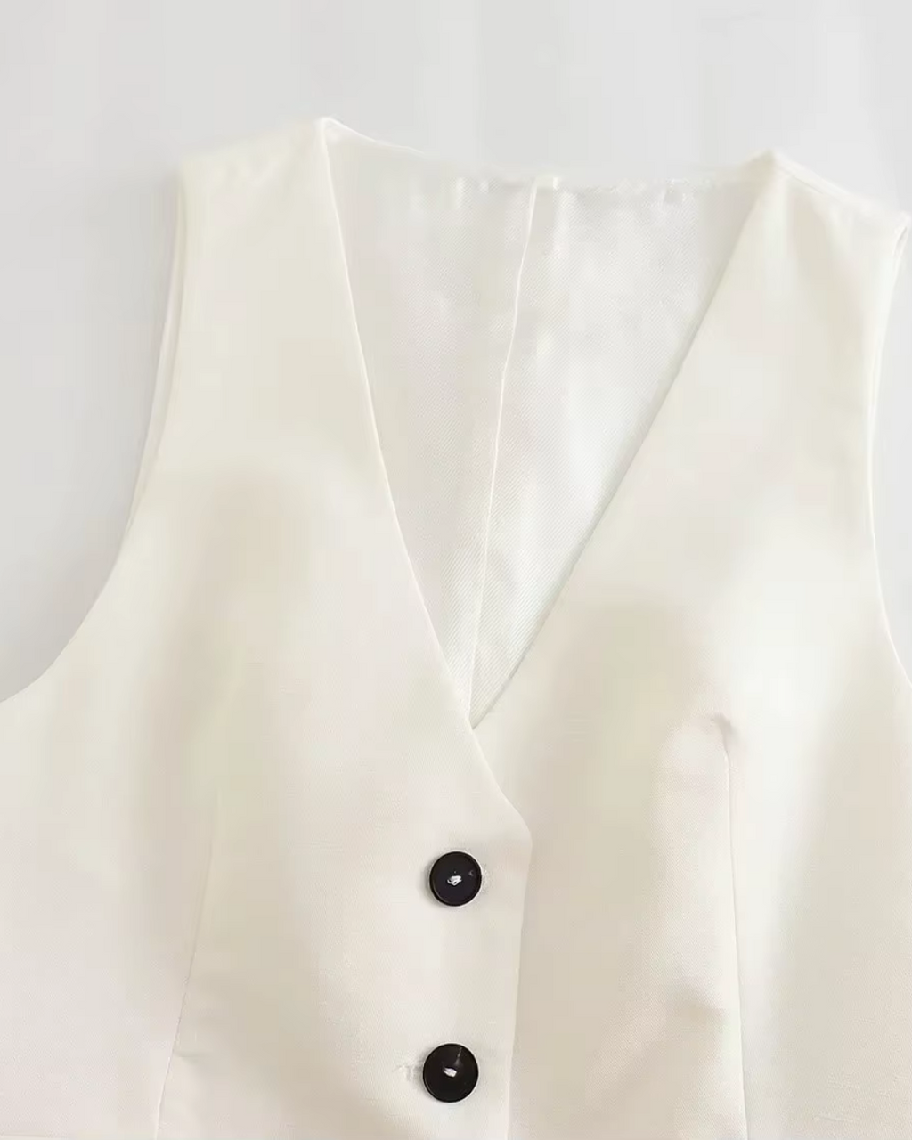 Vintage Luxe Witte Blazer, Gilet en Broek set voor Dames