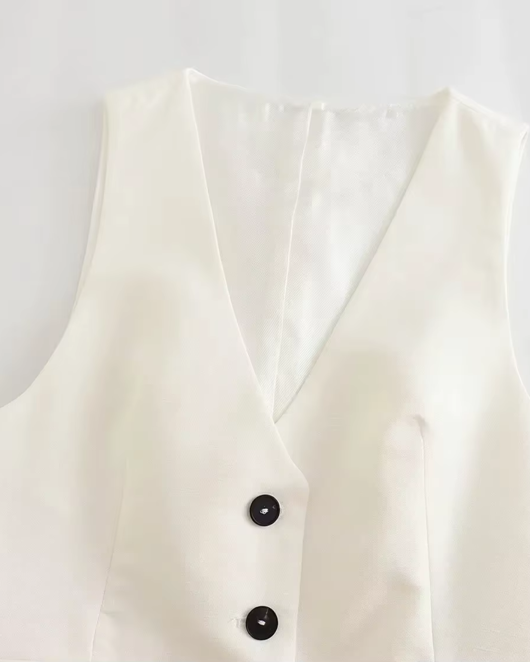 Vintage Luxe Witte Blazer, Gilet en Broek set voor Dames