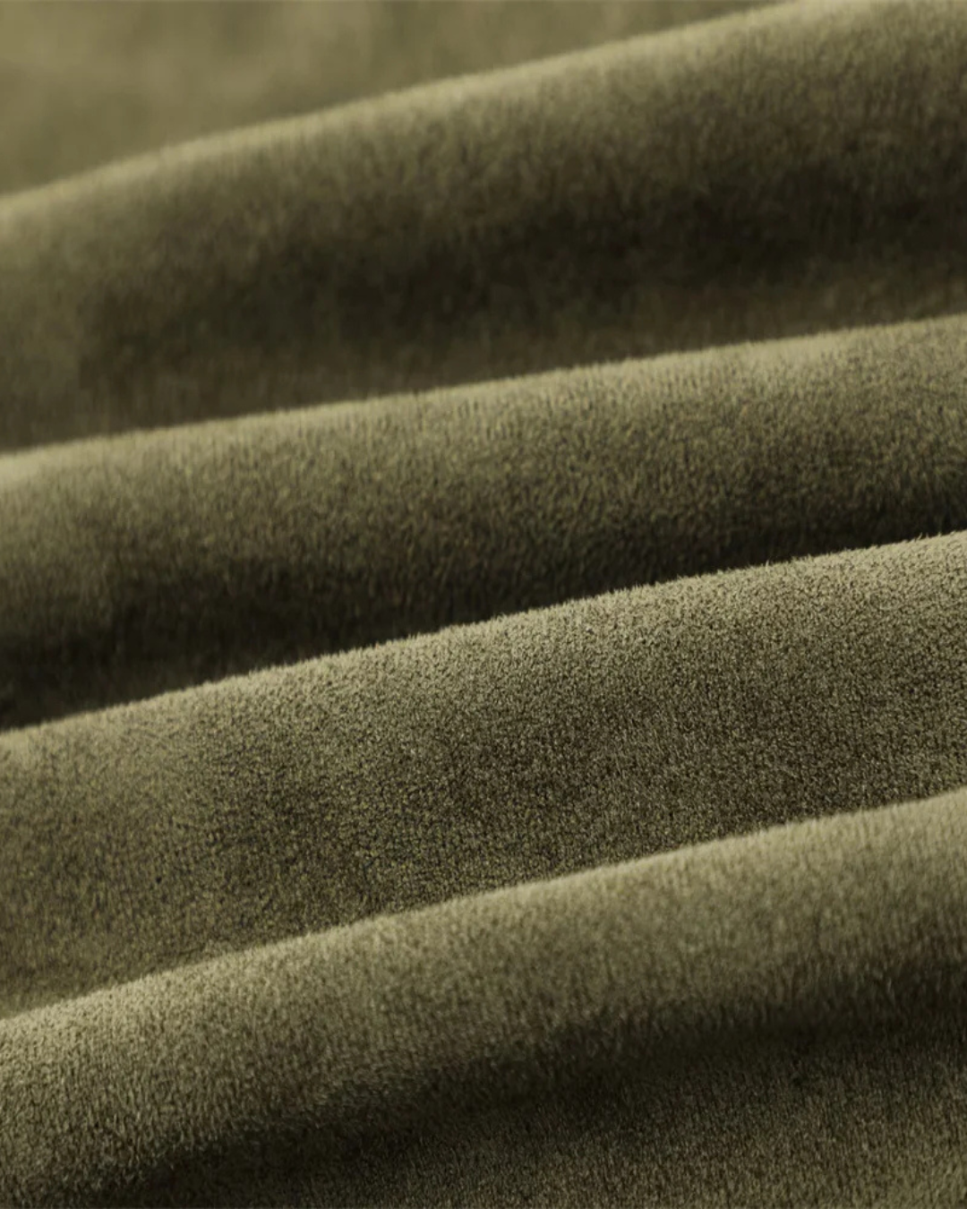 Stijlvolle Olijfgroen Faux Suede Jas met Kraag voor Dames