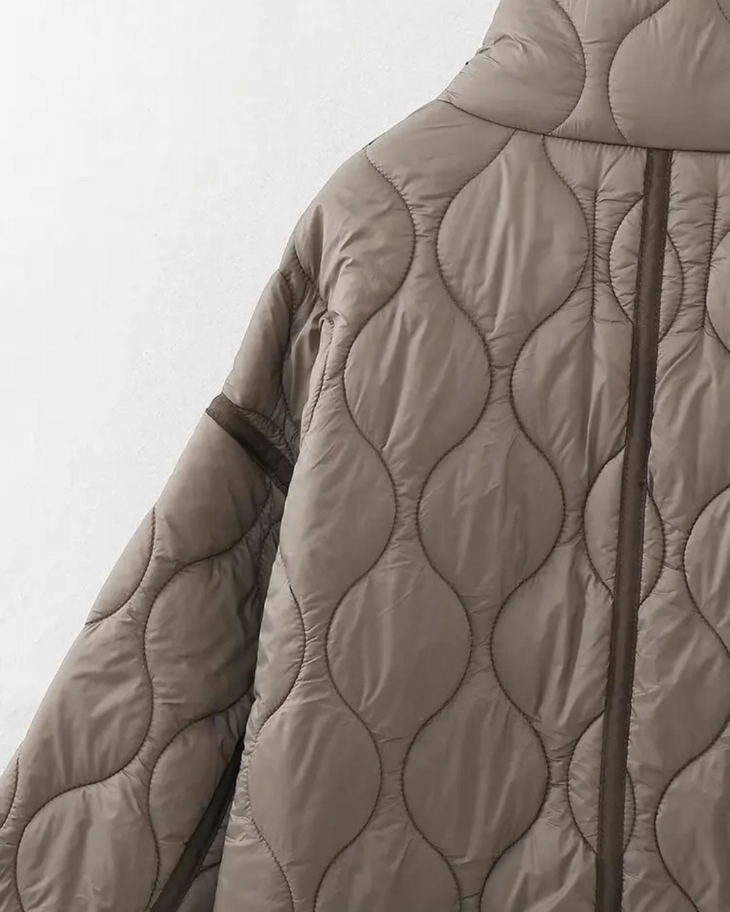 Katoenen Winterjas  met Trekkoord en Hoge Kraag voor Dames