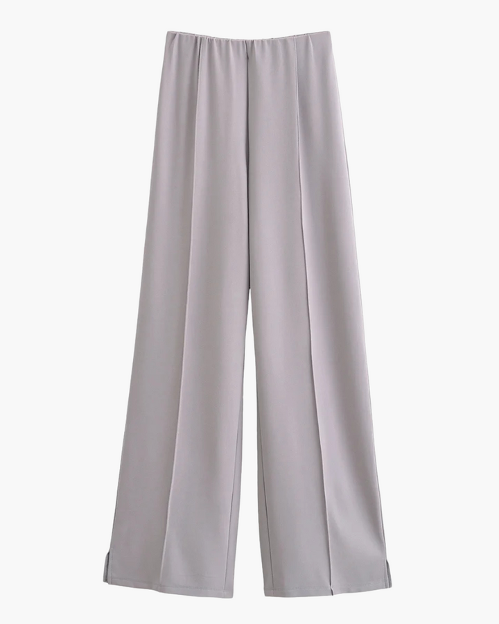 2-Delige Set met Slim Fit Top en Broek in Stretchstof voor Dames