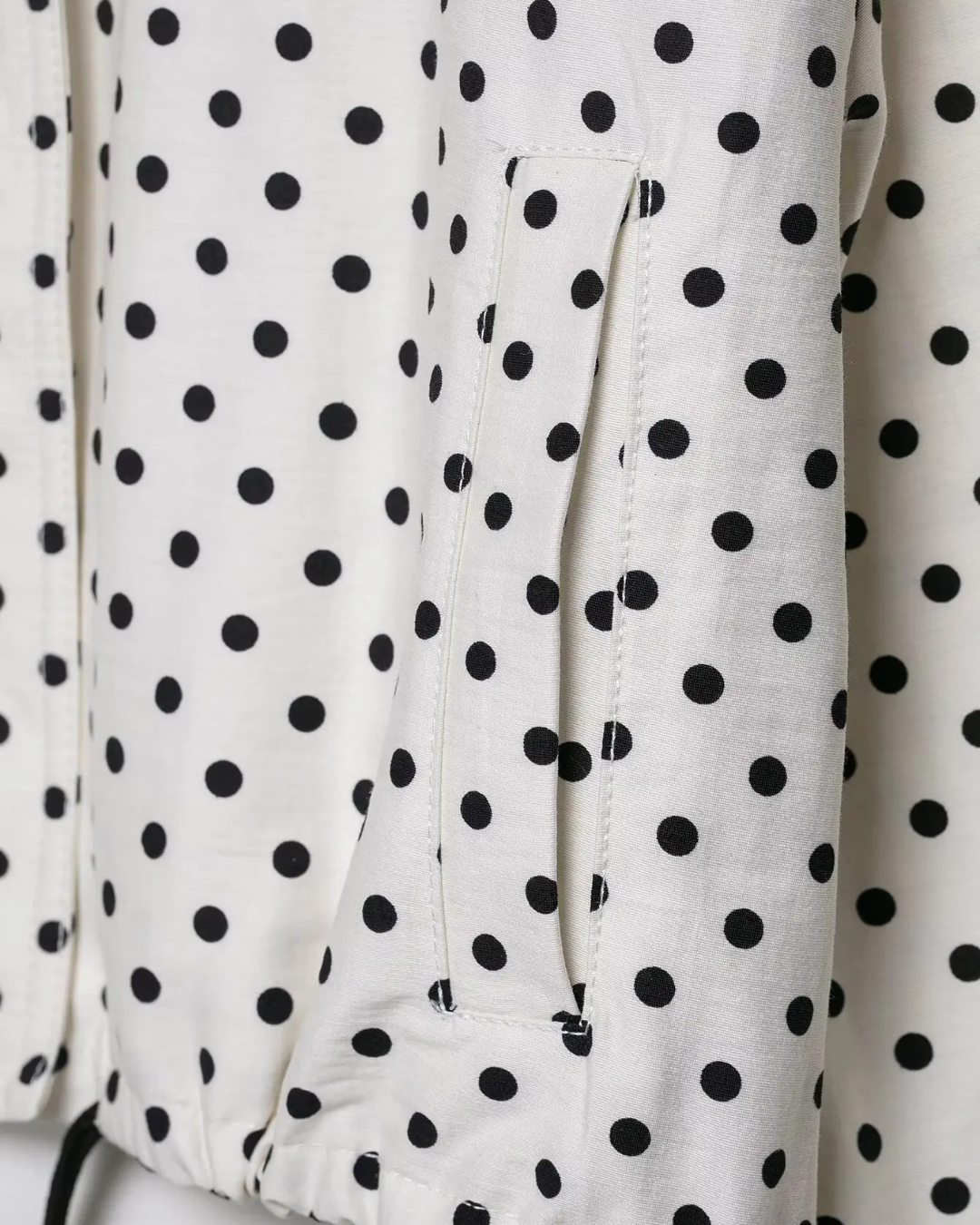 Casual Losse Polkadot Herfstjas met Rits en Trekkoord voor Dames