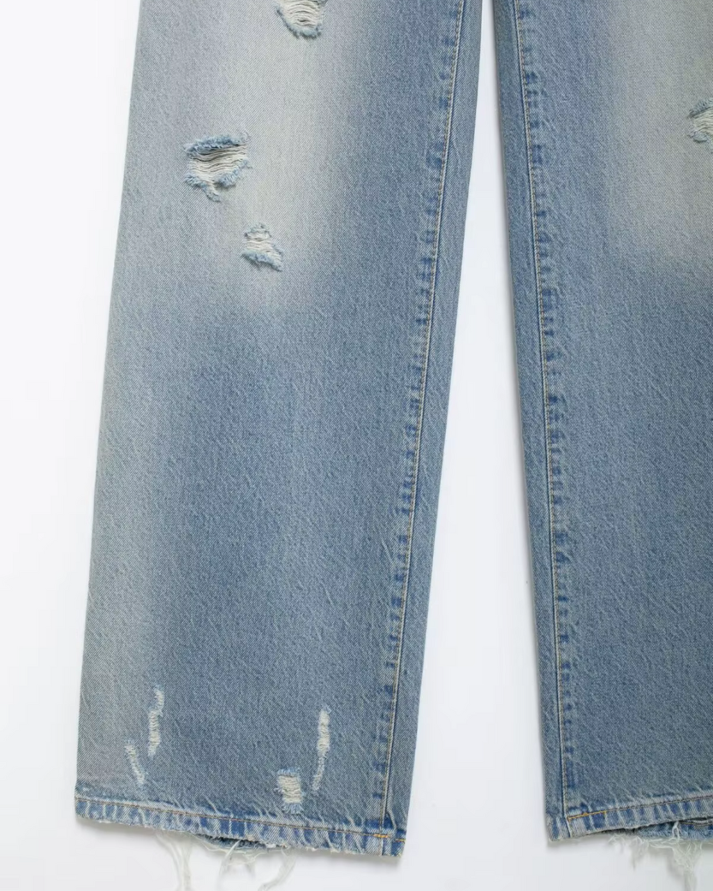 Losse Mid-Rise Jeans met Gescheurde Details voor Dames