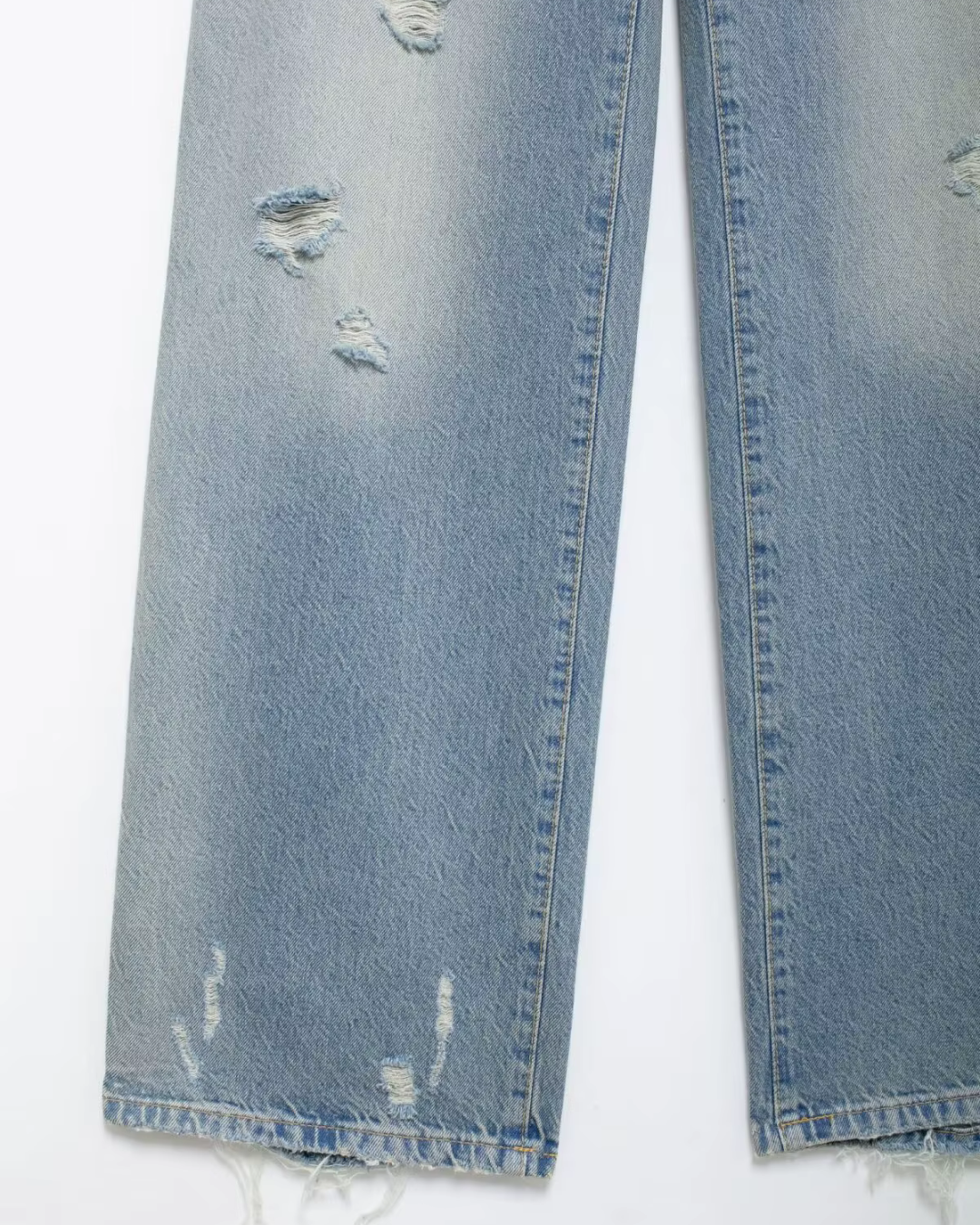 Losse Mid-Rise Jeans met Gescheurde Details voor Dames