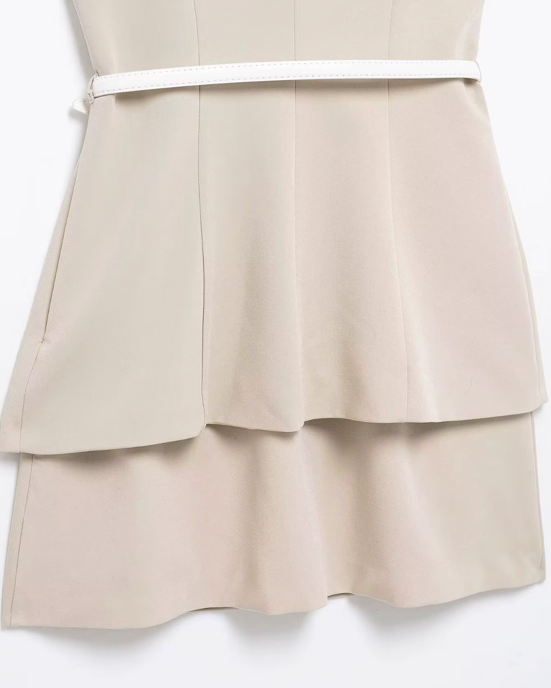 Elegante Mouwloze Mini Jurk met Riem en O-Hals voor Dames