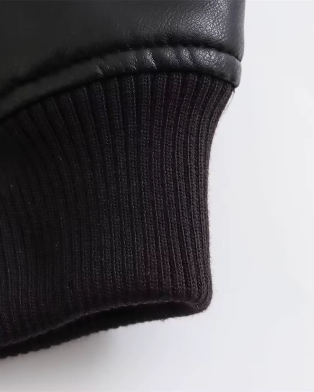 Korte Kunstleren Zwarte Motorjas Voor Dames