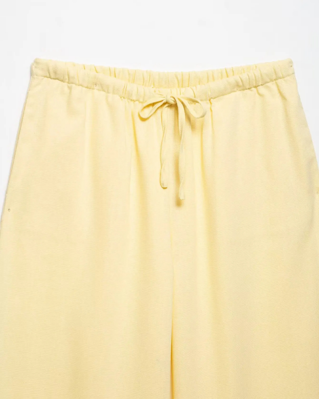 Linnen 2-Delige Set - Kimono Stijl Lace-Up Top & Wijde Broek voor Dames