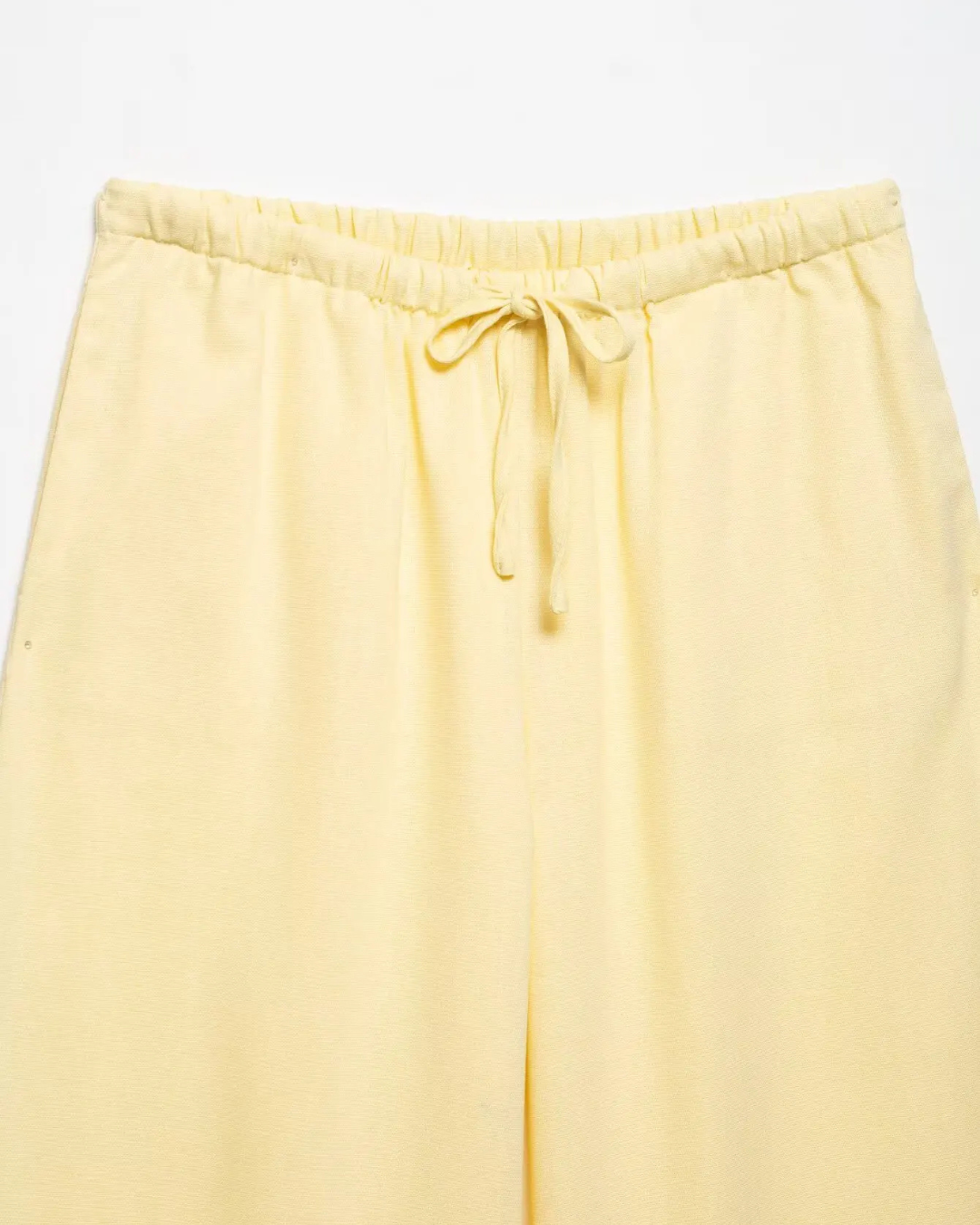 Linnen 2-Delige Set - Kimono Stijl Lace-Up Top & Wijde Broek voor Dames