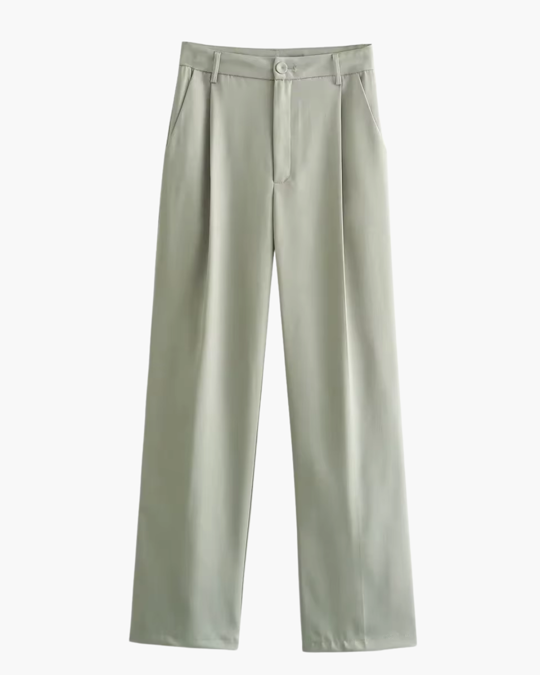 Trendy Groene Tweedelige Jas en Broek Set voor Dames