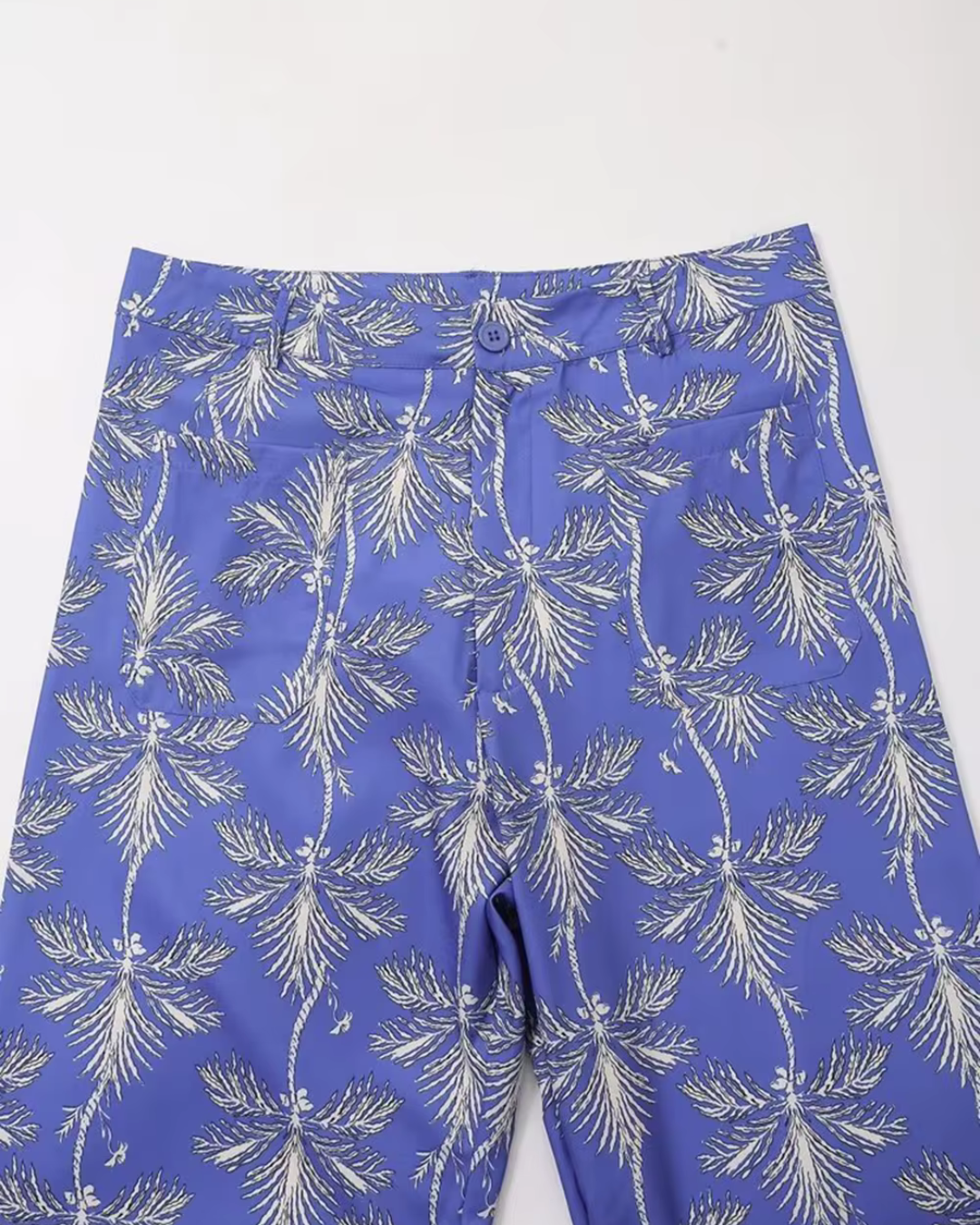 Elegante Luchtige Comfortabele Blauwe Bloemen Set voor Dames