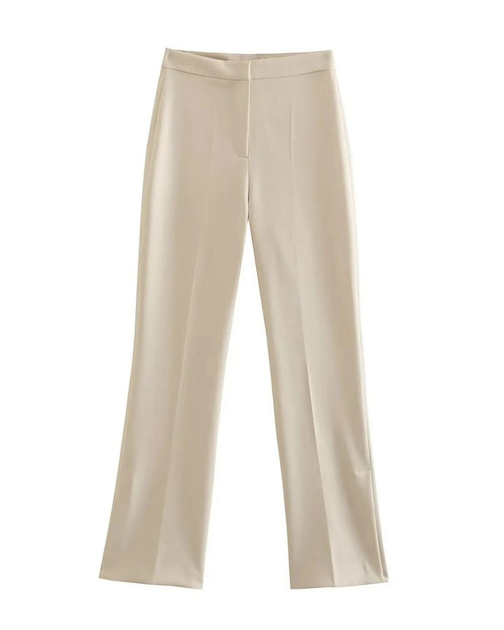 Tweedelig Set met Strapless Top en Rechte Wijde Broek voor Dames