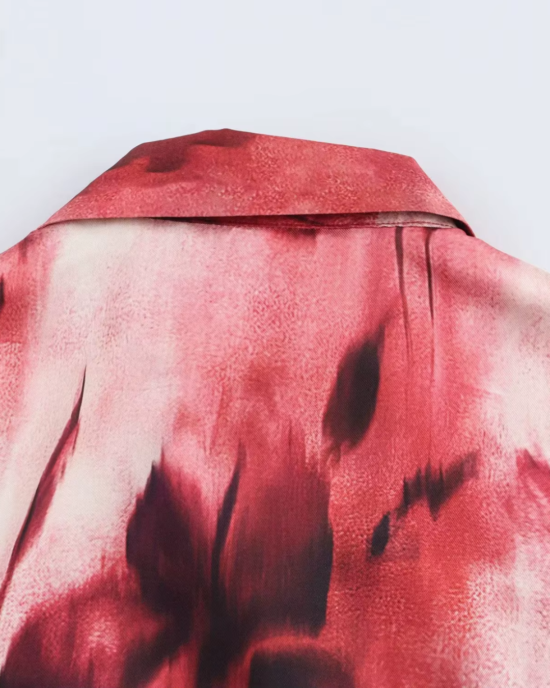 Rode Print Jurk met Sjerp en Kraag voor Dames