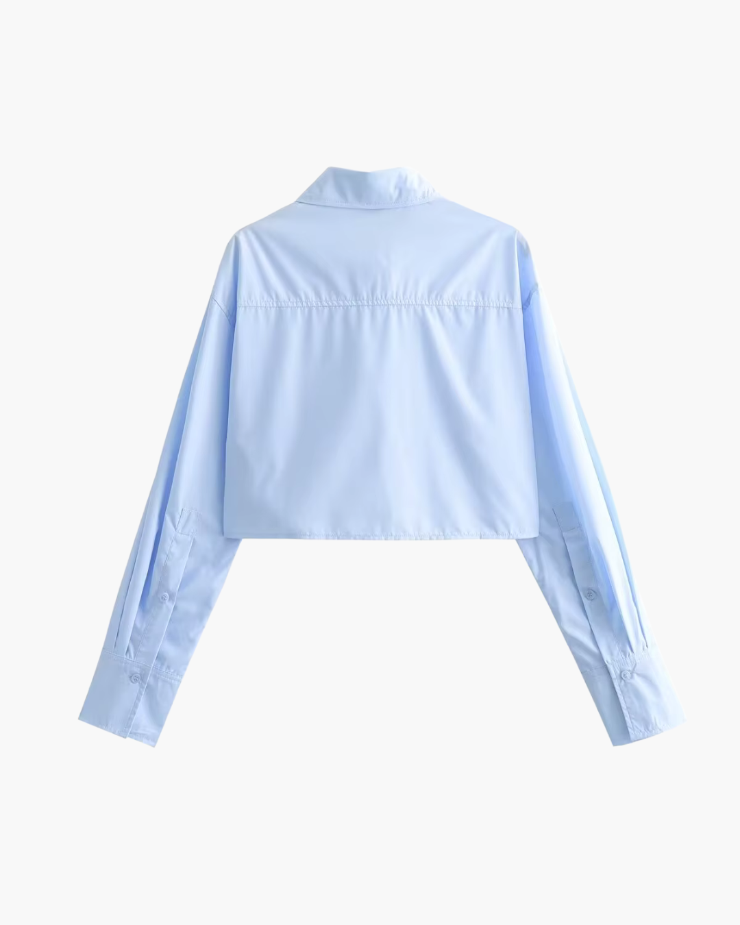 Cropped Blouse met Lange Mouwen en Zakken voor Dames