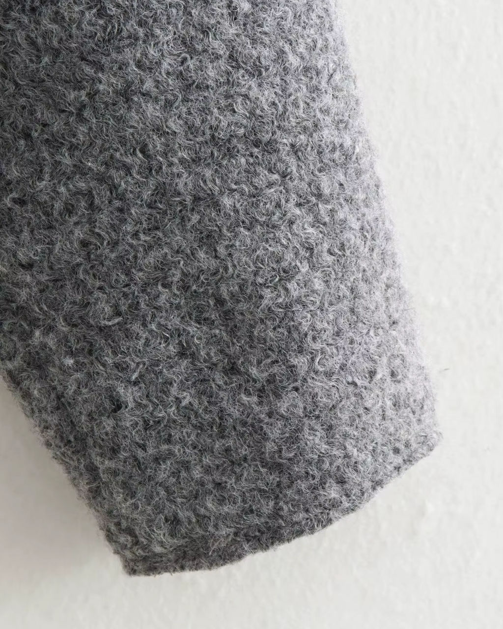 Grijze Tweed Cropped Bomberjack met Grote Zakken voor Dames