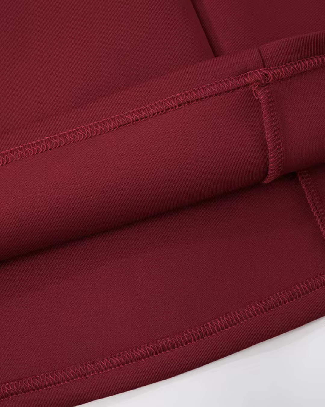 Bordeaux Rode Elegante Dames Jurkje met Doorzichtige Mouwen en Hals