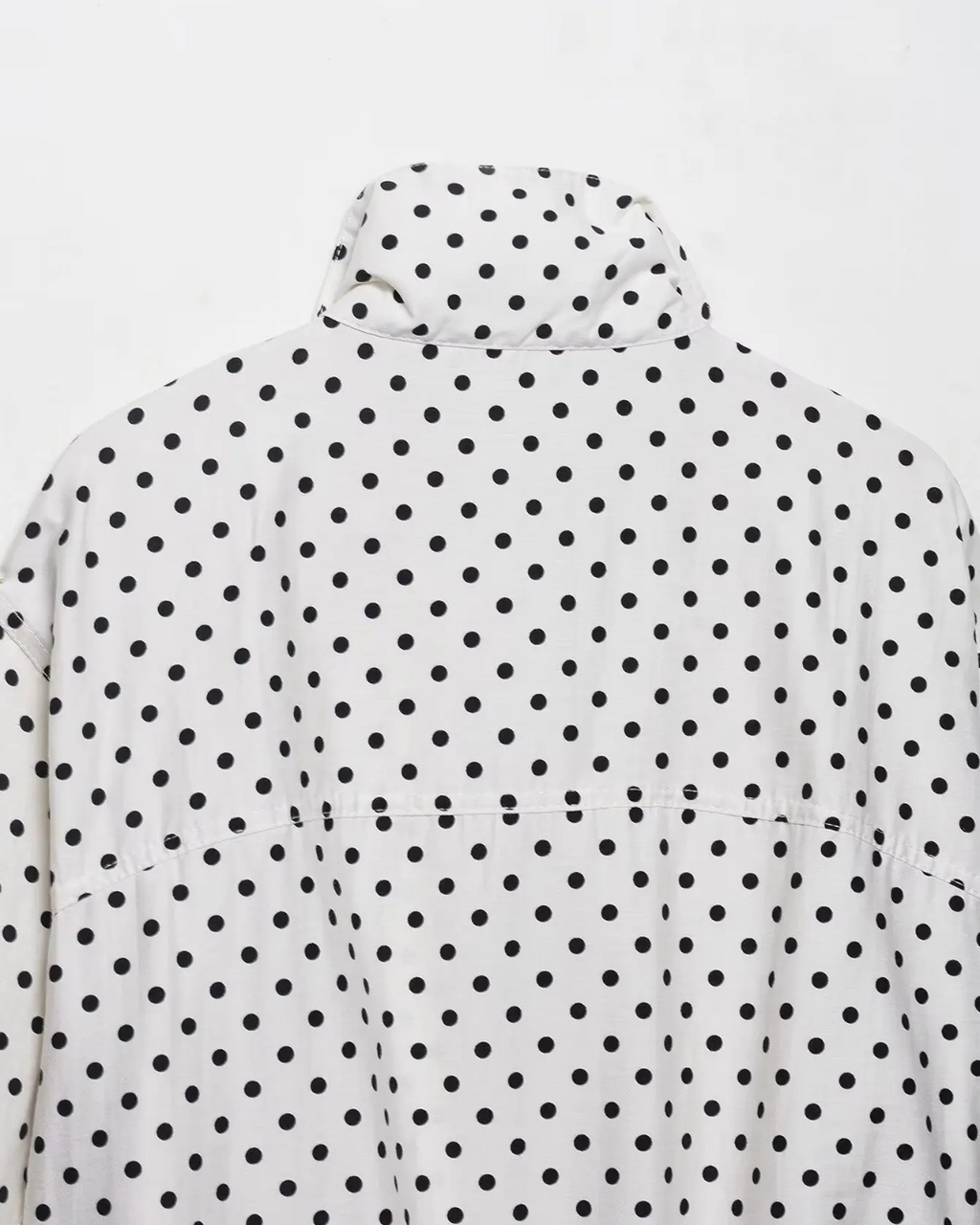 Casual Losse Polkadot Herfstjas met Rits en Trekkoord voor Dames