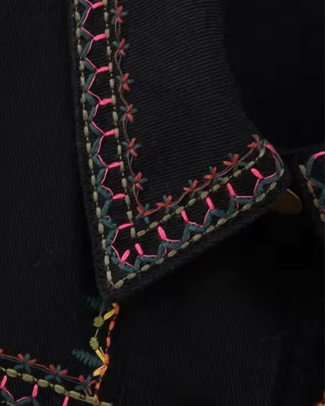 Herfst Mode Vintage Borduurwerk Denim Blouse voor Dames