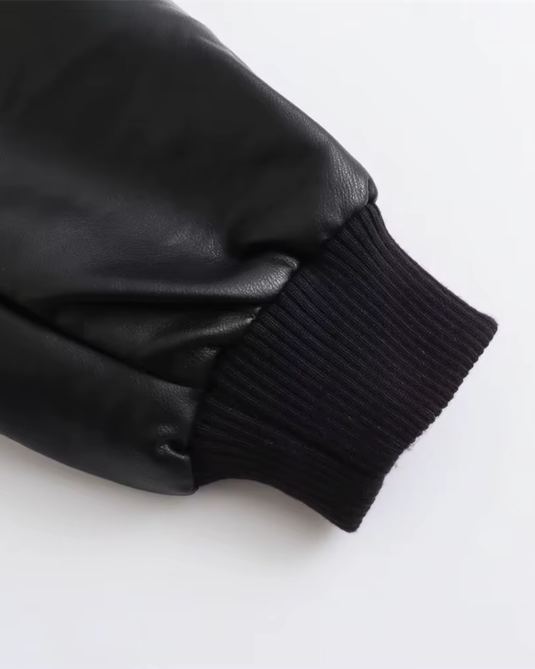 Korte Kunstleren Zwarte Motorjas Voor Dames