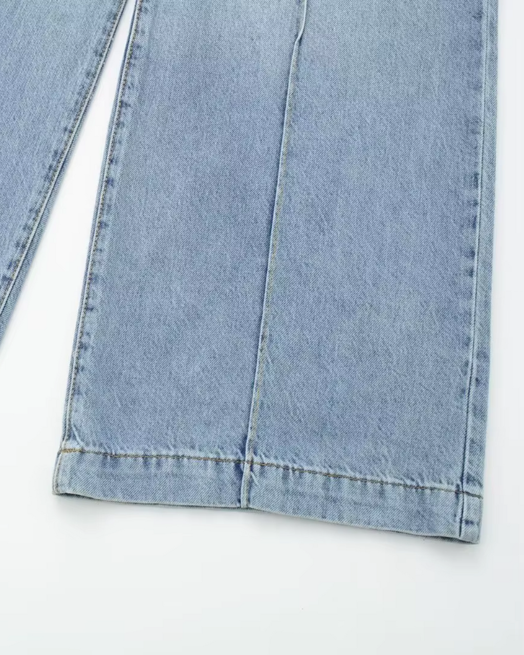 Vintage Blauwe Denim Jumpsuit met Ritssluiting voor Dames