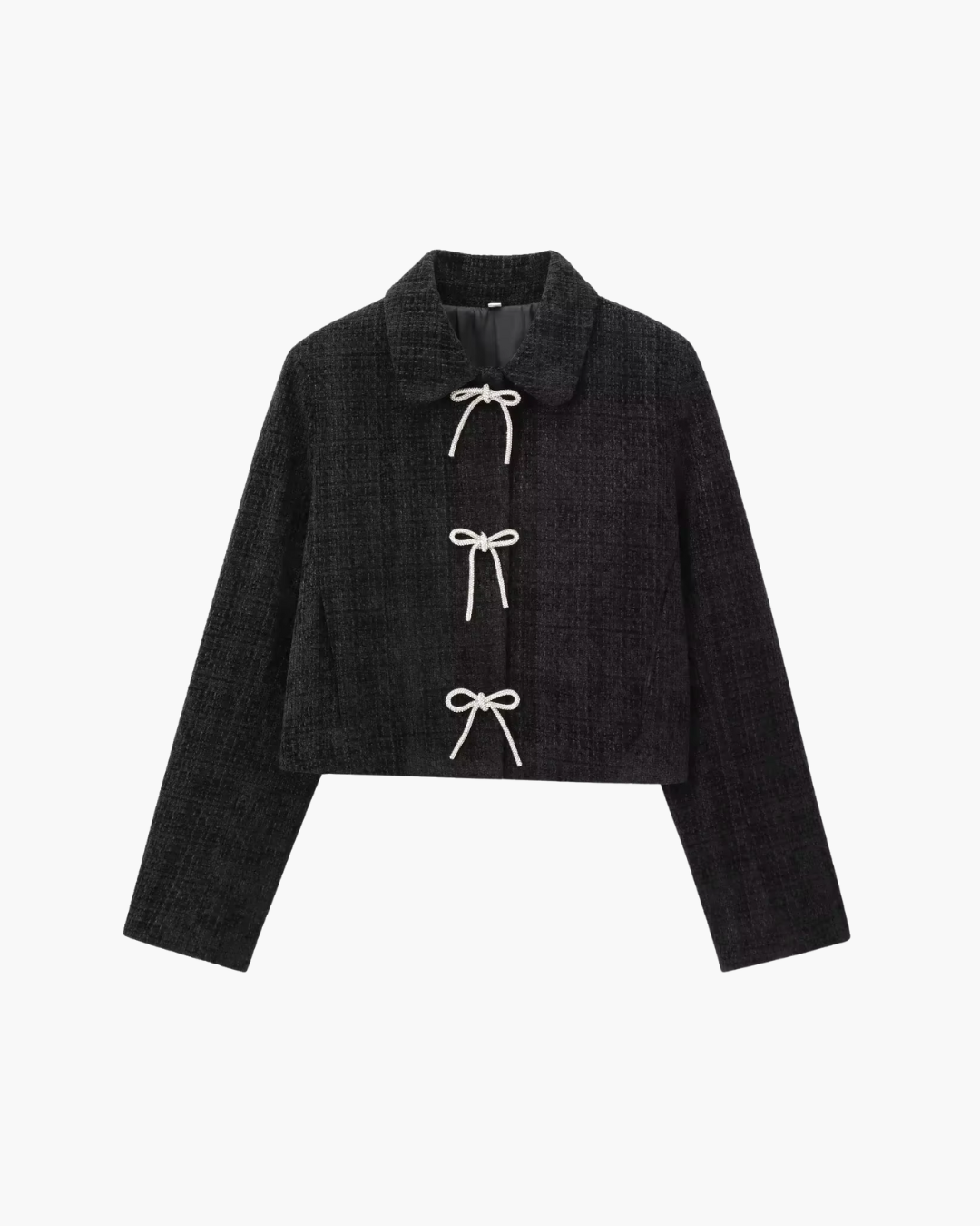 Vintage Effen Herfstjas met Strikjes en Knopen voor Dames