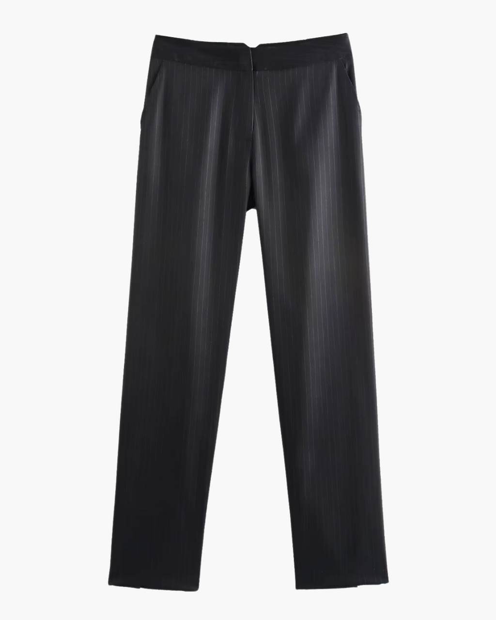 Gestreepte Zwarte Tweedelige Blazer en Broek Set voor Dames