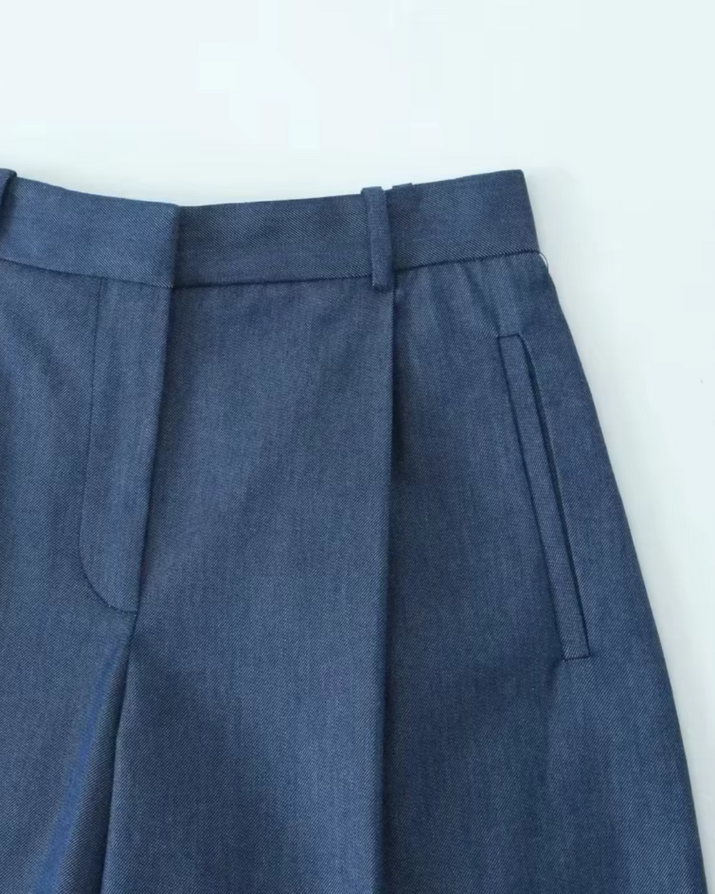 Vintage Blauw Damespak met Rechte Broek voor Dames
