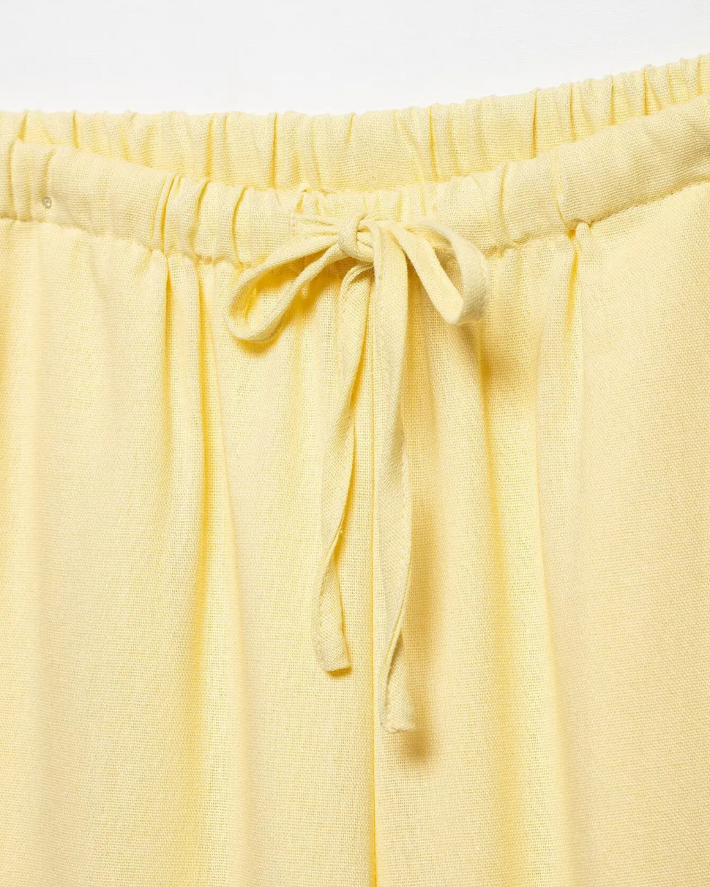 Linnen 2-Delige Set - Kimono Stijl Lace-Up Top & Wijde Broek voor Dames