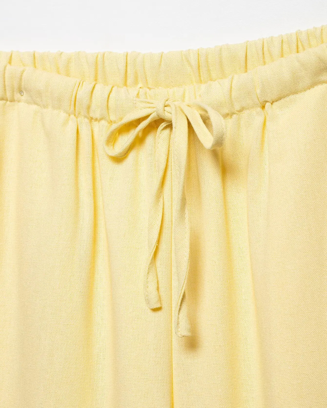 Linnen 2-Delige Set - Kimono Stijl Lace-Up Top & Wijde Broek voor Dames