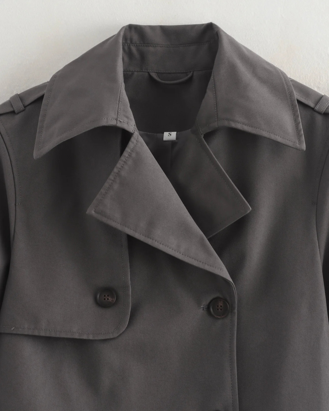 Vintage Double Breasted Korte Herfstjas voor Dames