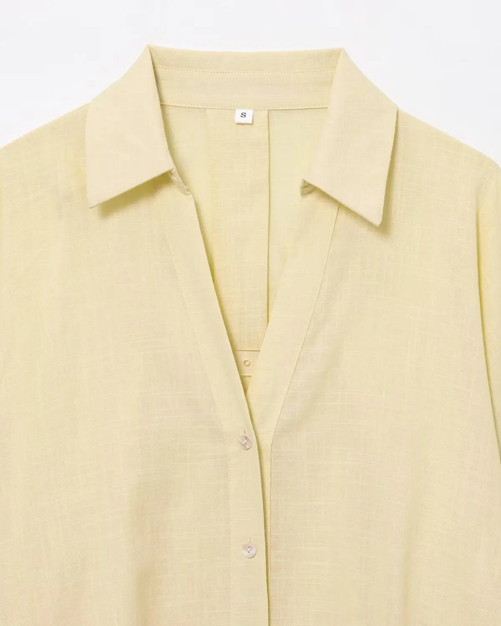 Oversized Blouse Dames – V-Hals & Faux Linnen