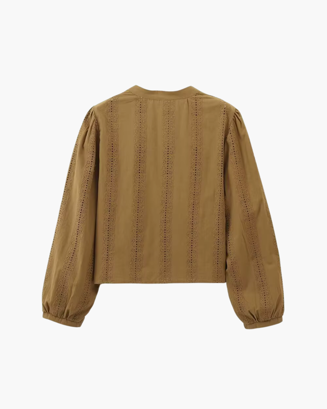 Borduurblouse met Lange Mouwen in Vintage Stijl voor Dames