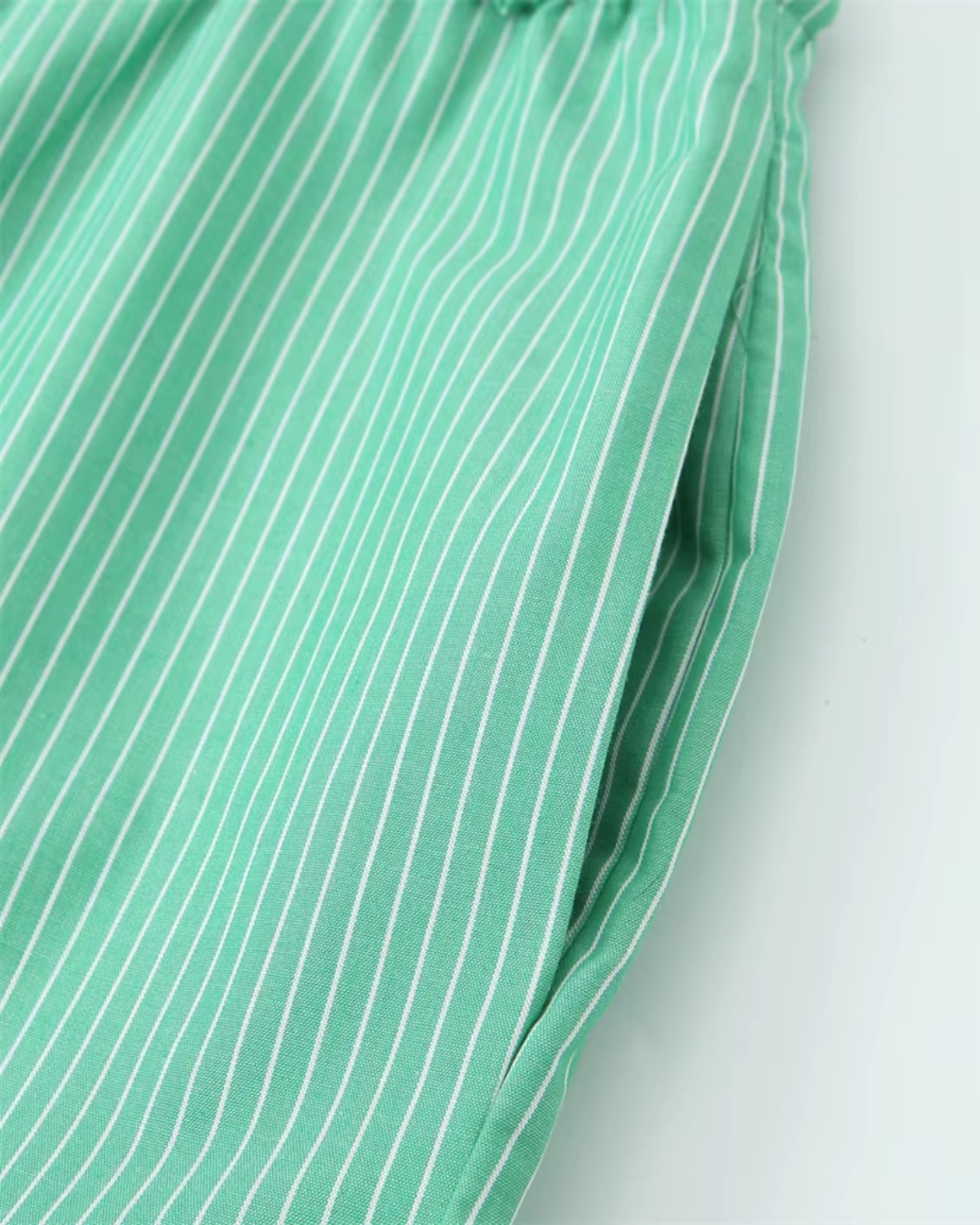 Gestreepte Poplin Shirt en Broek Set voor Dames