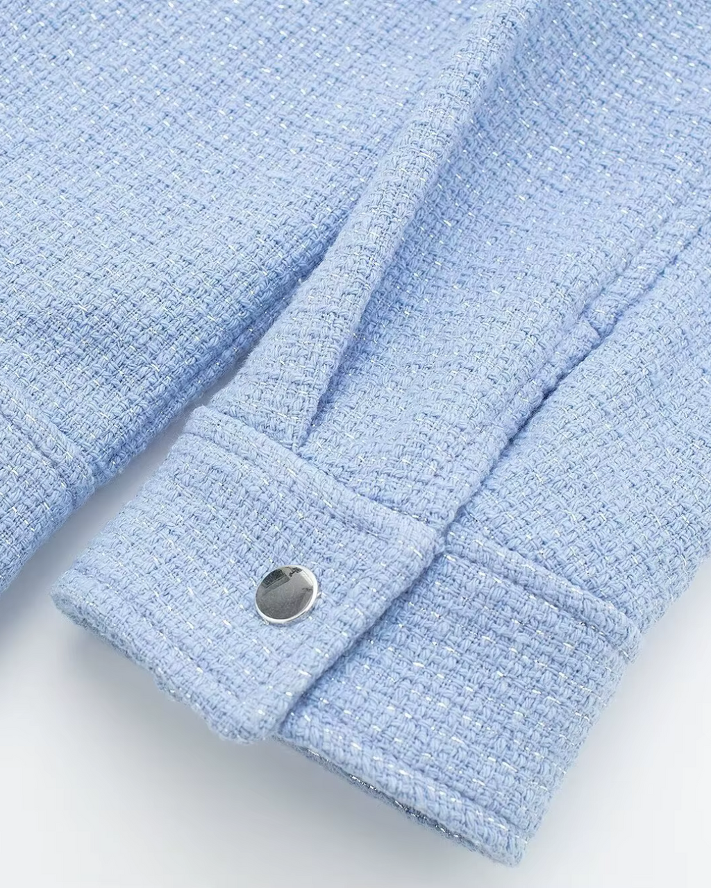 Chique Korte Jas met Rits en Zakken in Blauw voor Dames