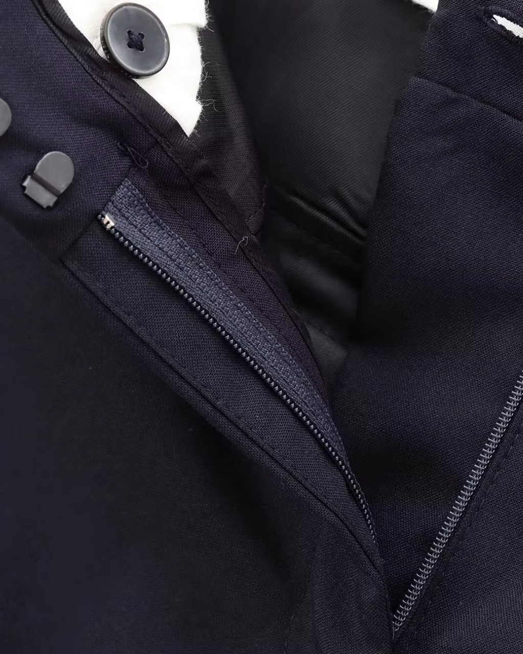 Elegante Luxe Marine Blauwe Blazer en Broek Set voor Dames