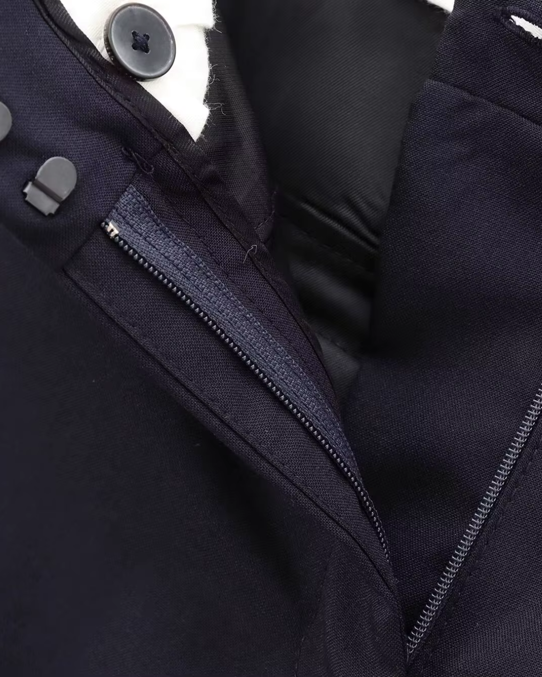 Elegante Luxe Marine Blauwe Blazer en Broek Set voor Dames