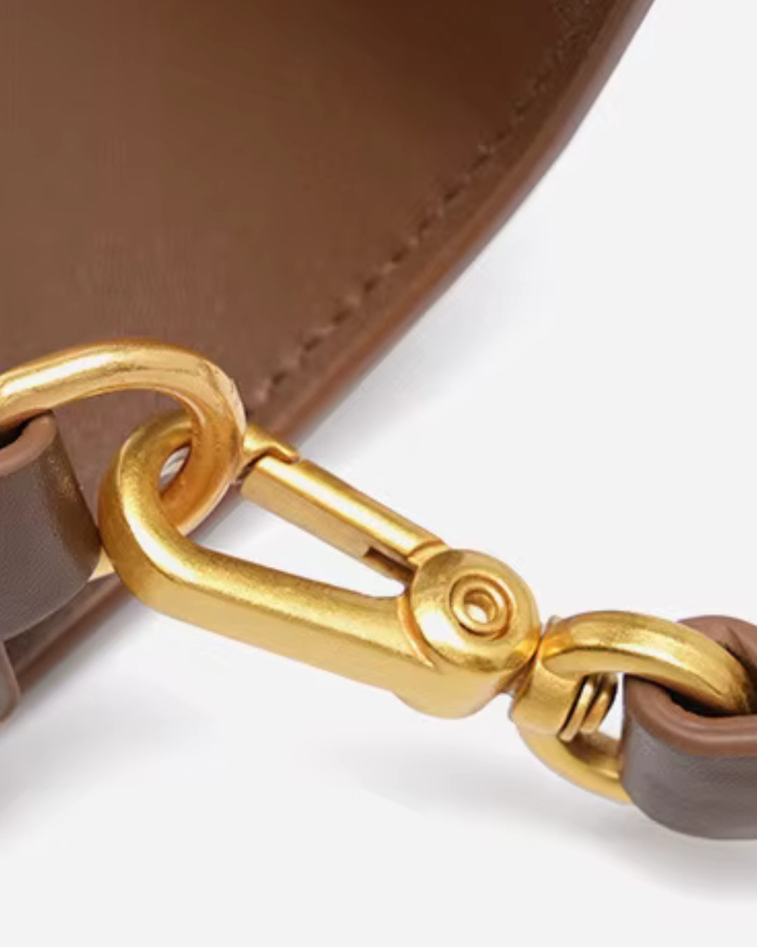 Bruine Leren Schoudertas voor Dames