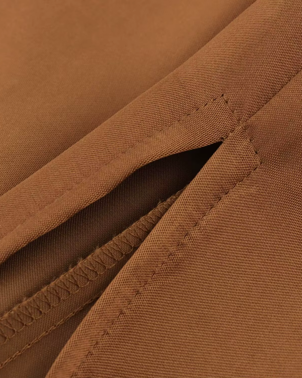 Bruine Satijnen Midi Halterjurk voor Dames