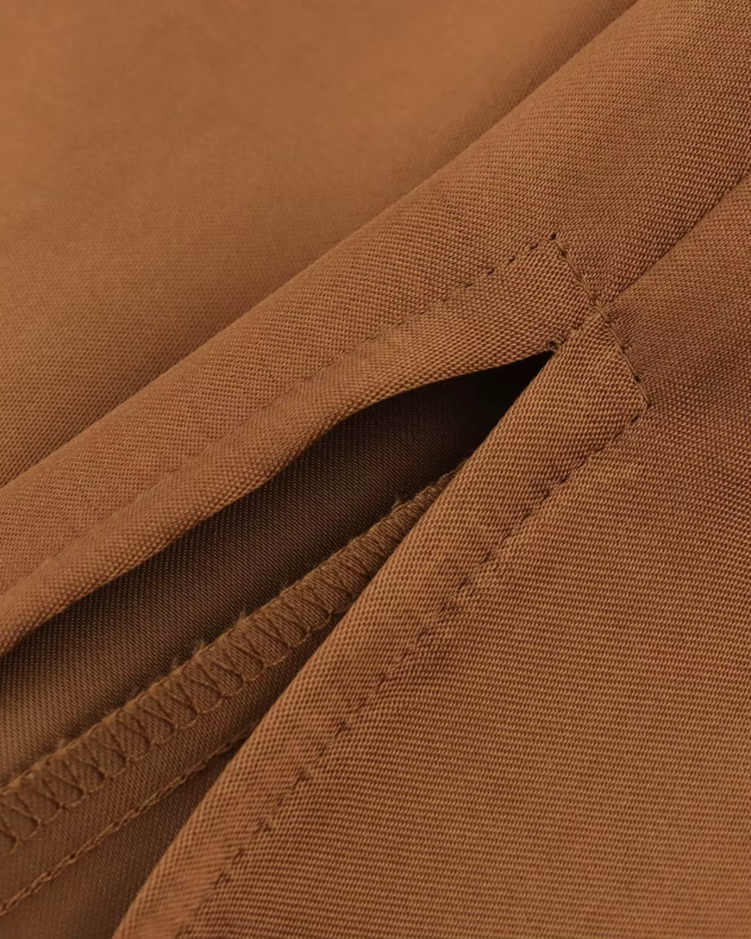 Bruine Satijnen Midi Halterjurk voor Dames