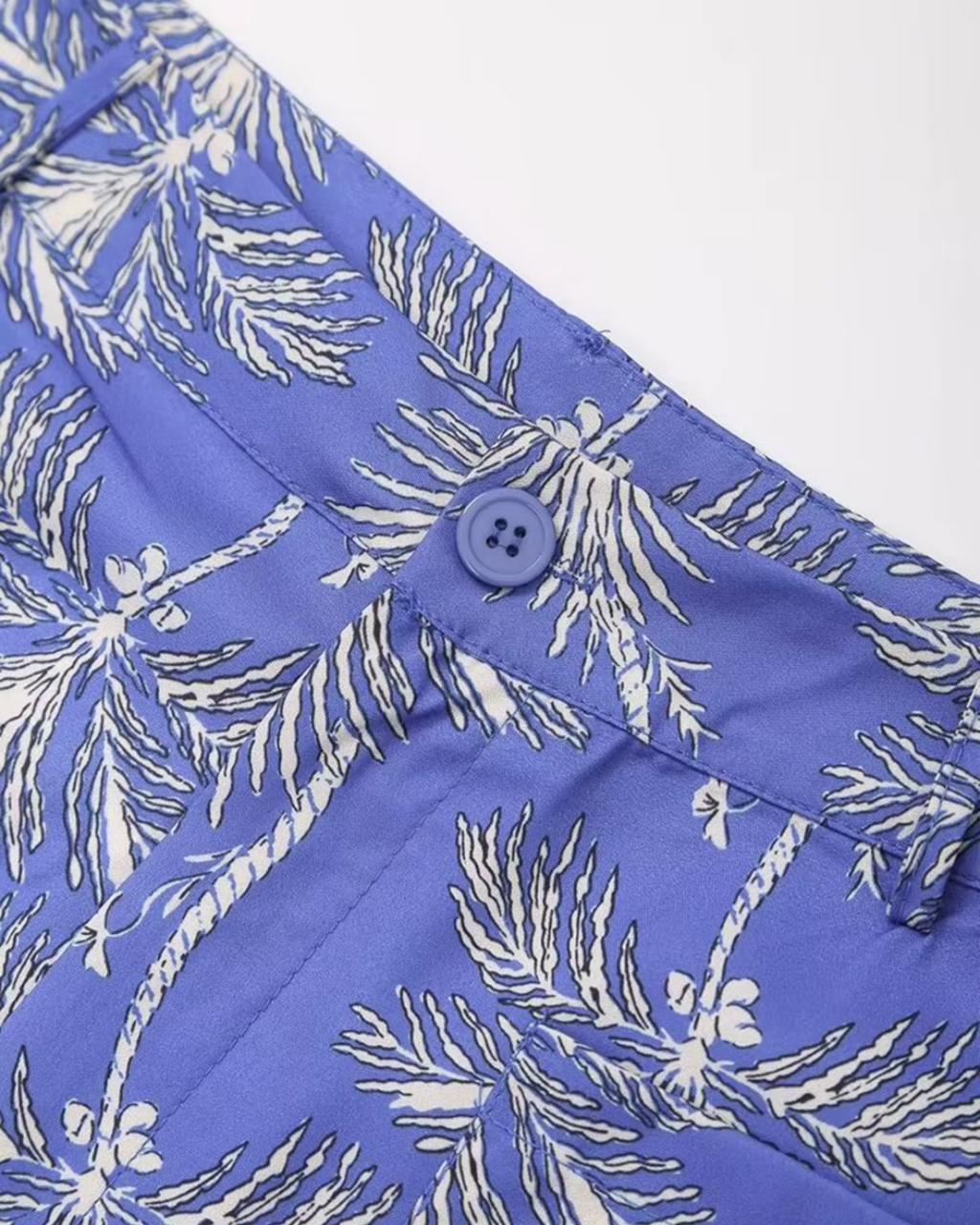 Elegante Luchtige Comfortabele Blauwe Bloemen Set voor Dames