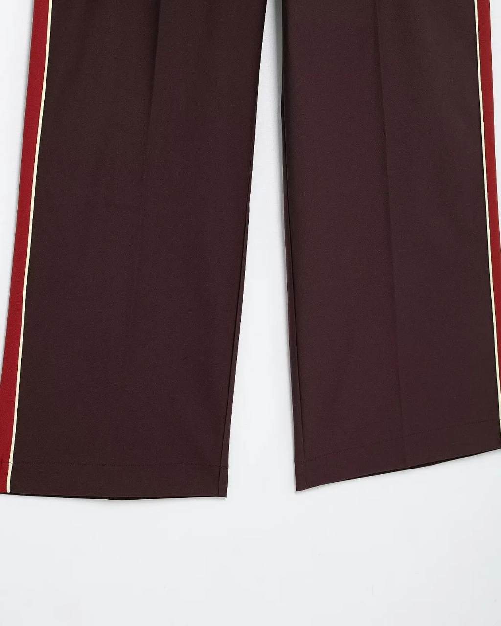 Vintage 2-Delige Set - Opstaande Kraag Jas & Wijde Broek met Zijstrepen voor Dames