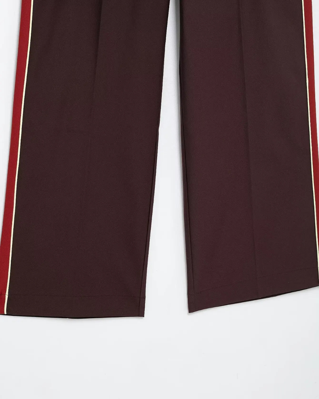 Vintage 2-Delige Set - Opstaande Kraag Jas & Wijde Broek met Zijstrepen voor Dames