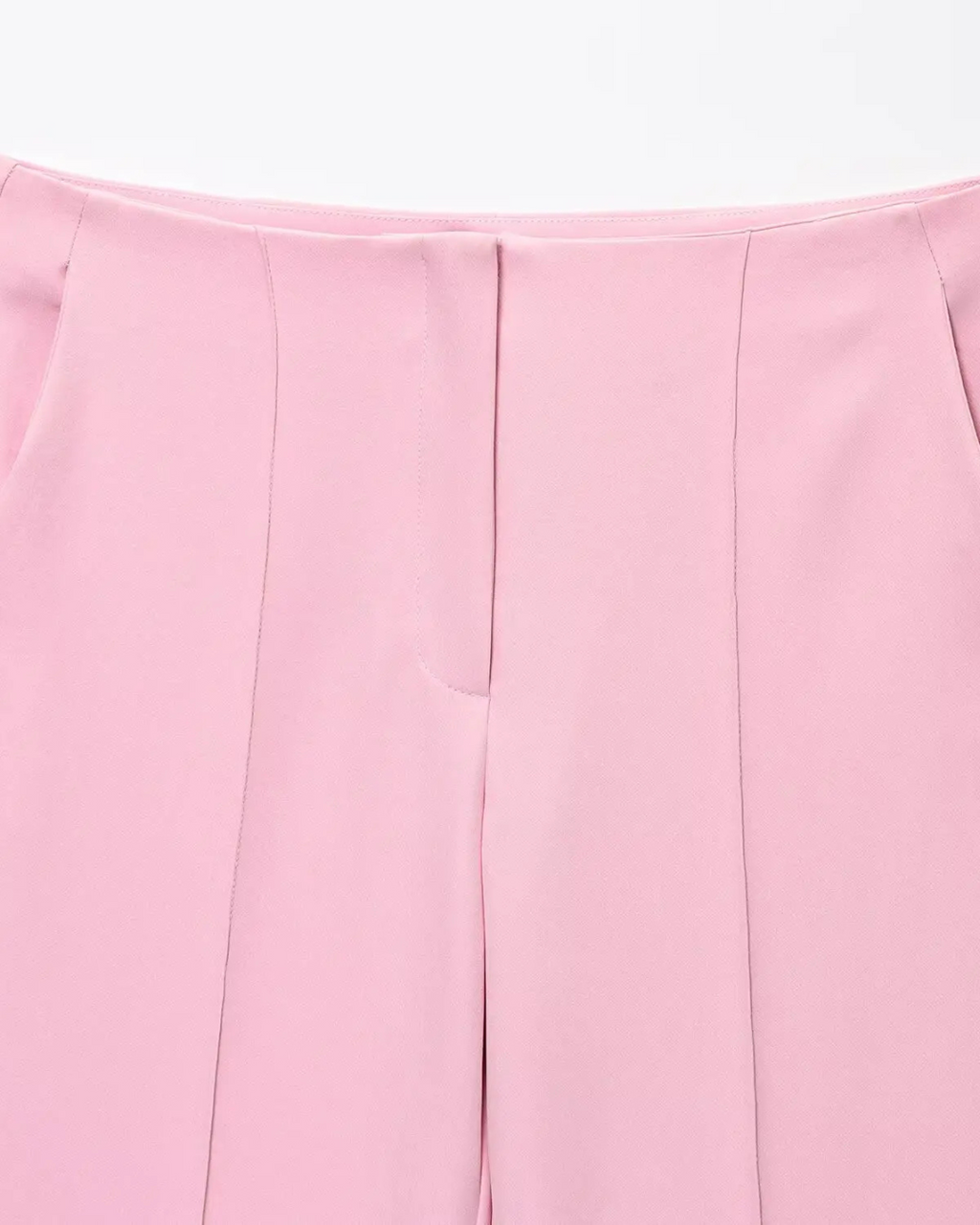 Roze Set met Mouwloos Vest en Hoge Taille Broek voor Dames