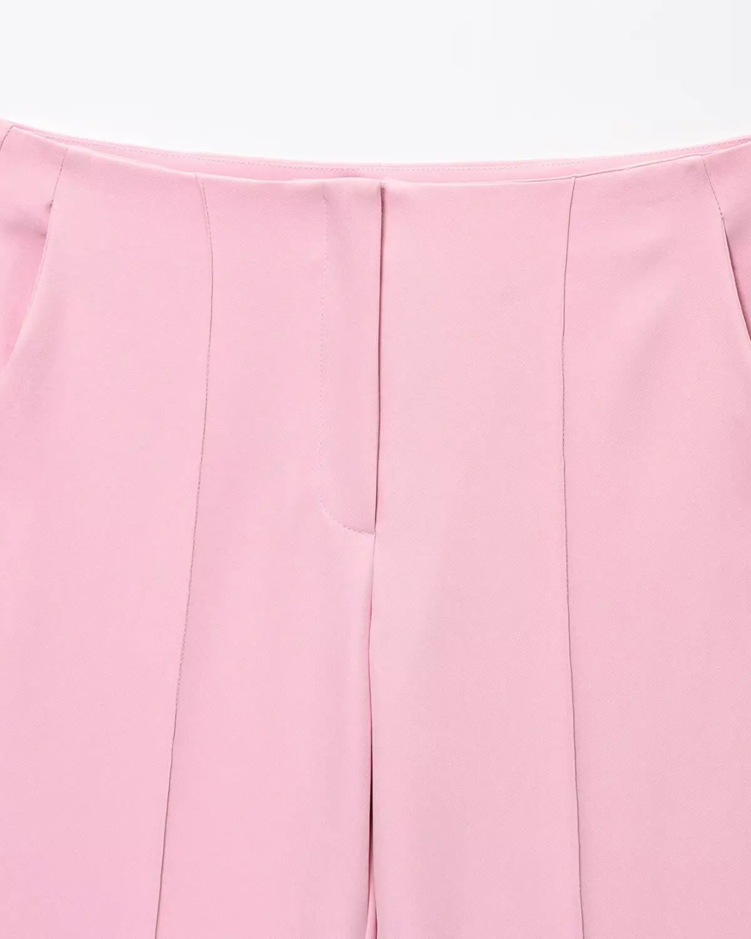 Roze Set met Mouwloos Vest en Hoge Taille Broek voor Dames