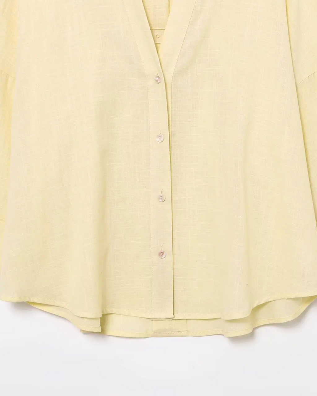 Oversized Blouse Dames – V-Hals & Faux Linnen